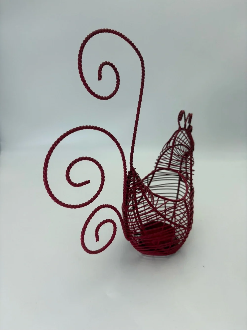Red Wire Rooster Egg Basket